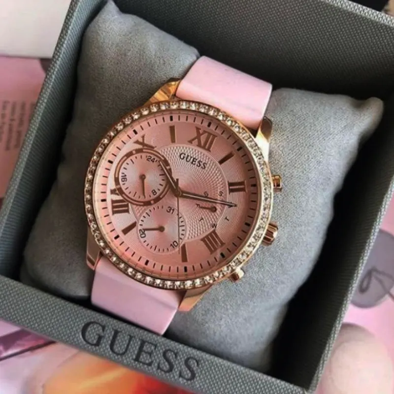 Guess Solar Multifunction Pink Ladies Watch- W1135L2